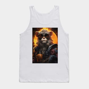 Funny Cat Beer Tank Top